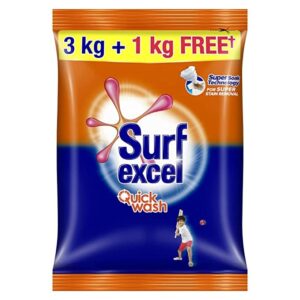 Surf Excel Quick Wash Detergent Powder 3 kg + 1 kg Free