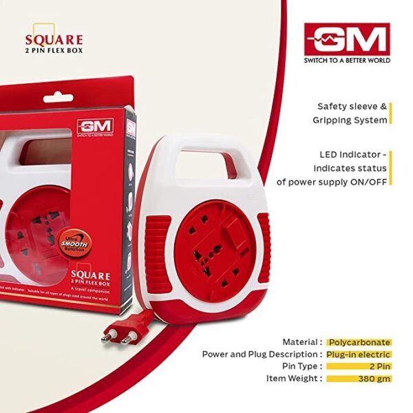 GM 2 Pin Square Flex Box : 5 Metres