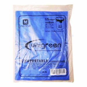 Unigreen Compostable Green Garbage Bag 19X21 Inches : 15