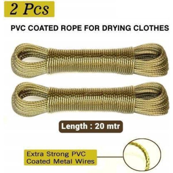 Cloth Drying Metal Rope With Pvc Coated : 20 Metres