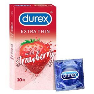 Durex Wild Strawberry Flavoured Condoms : 10 Pieces