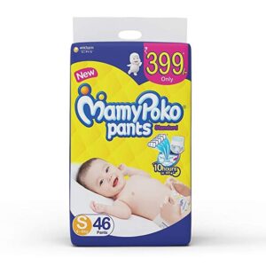 MamyPoko Pants Standard Baby Diapers, Small (4 - 8 kg) 46 Count