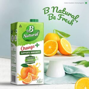 B Natural Orange Fruit Beverage : 1 Litre