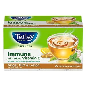 Tetley Ginger Mint Lemon Green Tea : 25 Tea-Bags