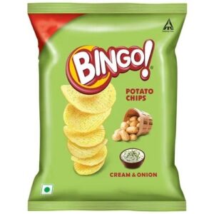 Bingo Potato Chips - Cream & Onion Flavour, 52 g Pouch