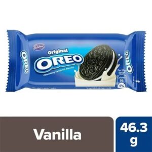 adbury Oreo Creme Biscuits - Vanilla, Filled Cookies, 46.3 g