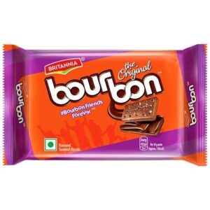 Britannia Bourbon Chocolate Cream Biscuits, 50 g Pouch