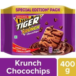 Britannia Tiger Krunch Chocochips Biscuits : 400 gms