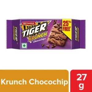 Britannia Tiger Cookies - Krunch Chocochips, 27 g Pouch