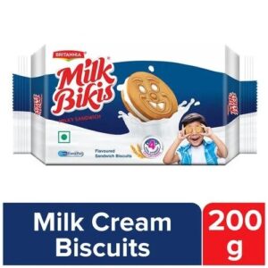 Britannia Milk Bikis Milk Cream Biscuits, 200 g