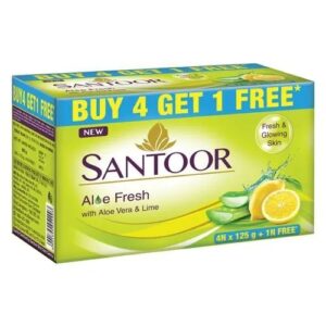 Santoor Aloe Vera & Lime : 4x125 gms