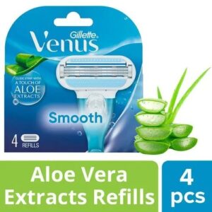 Gillette Venus Aloe Vera Razor Blades - Smooth, For Women  4 pcs