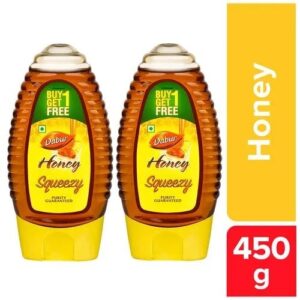 Dabur Honey Squeezy Pack : 400 gms (Buy 1 Get 1 Free)