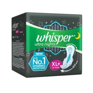 Whisper Ultra Overnight Sanitary Pads - XL Plus Wings, 15 pcs