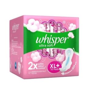 Whisper Ultra Soft Air Fresh Sanitary Pads - XL Plus, 15 pcs