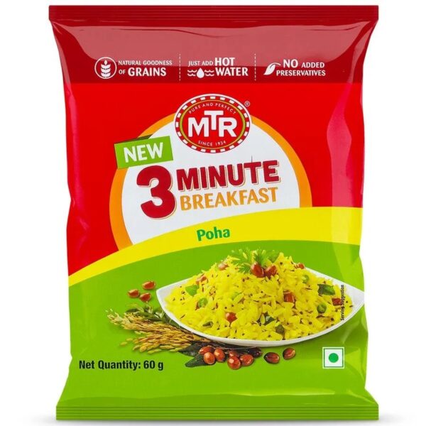 MTR 3 Minute Breakfast - Poha, 60 g Pouch