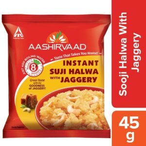 Aashirvaad Instant Suji Halwa With Jaggery - Ready To Eat, Sweet Dish, 45 g Pouch